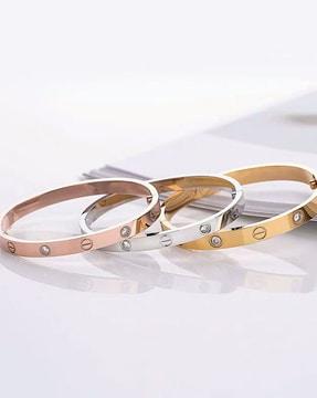 set of 3 stone-studded bracelets