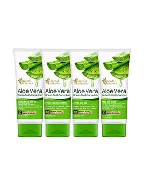 set of 4 aloe vera green tea & cucumber skin care kit