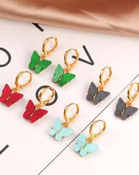 set of 4 gold-plated earrings pair