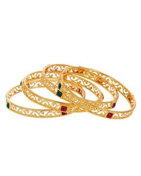 set of 4 gold plated exclusive bangles