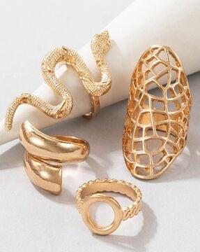 set of 4 gold-plated stackable rings