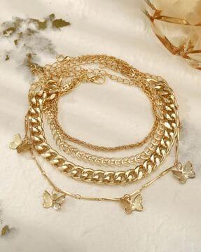 set of 4 gold-toned bracelet
