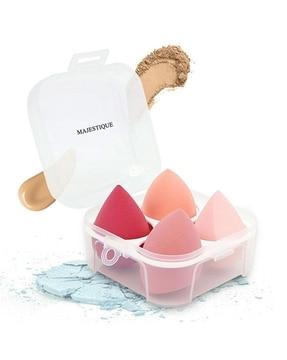 set of 4 professional mushy beauty blender sponge with egg case