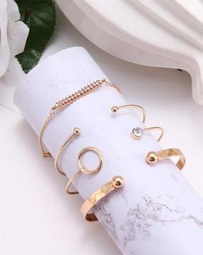 set of 4 stone-studded bangles & bracelet