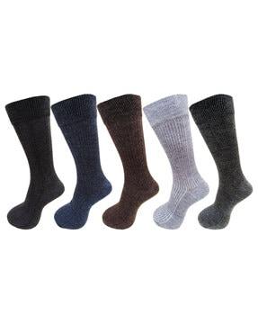 set of 5 self-design mid-calf length everyday socks