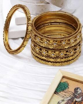 set of 6 gold-plated bangles
