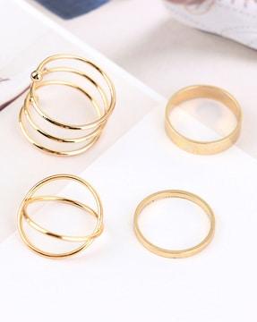 set of 6 gold-plated stackable ring