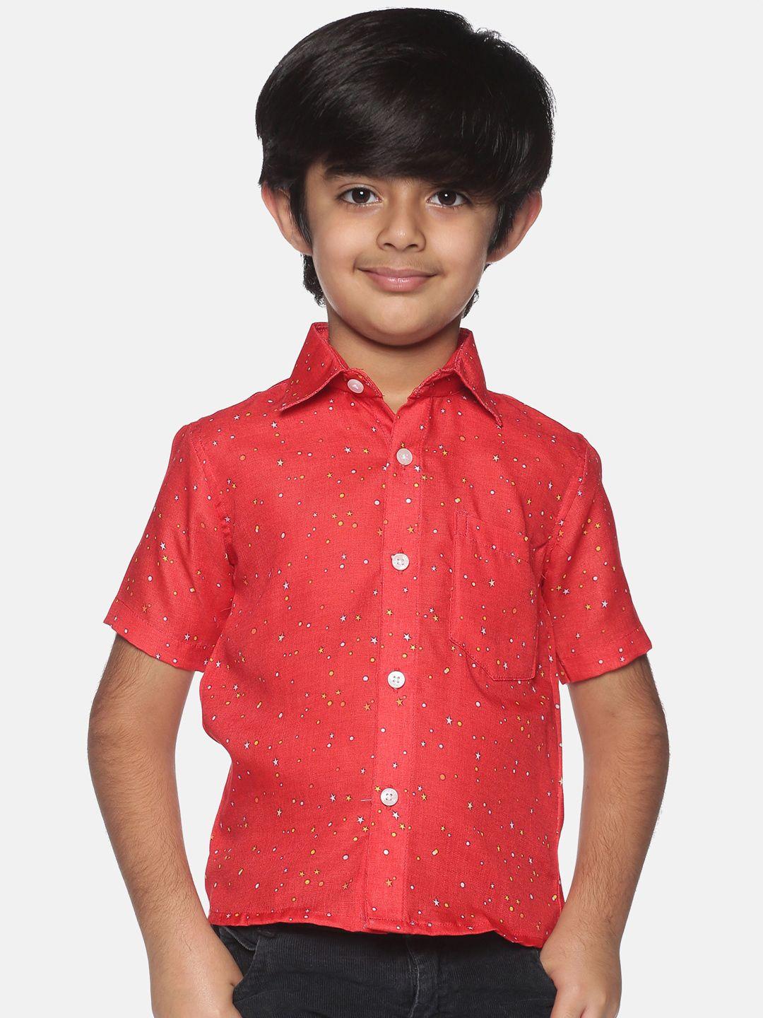 sethukrishna boys conversational printed cotton casual shirt