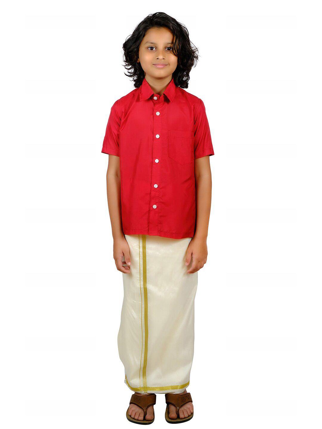 sethukrishna boys maroon shirt