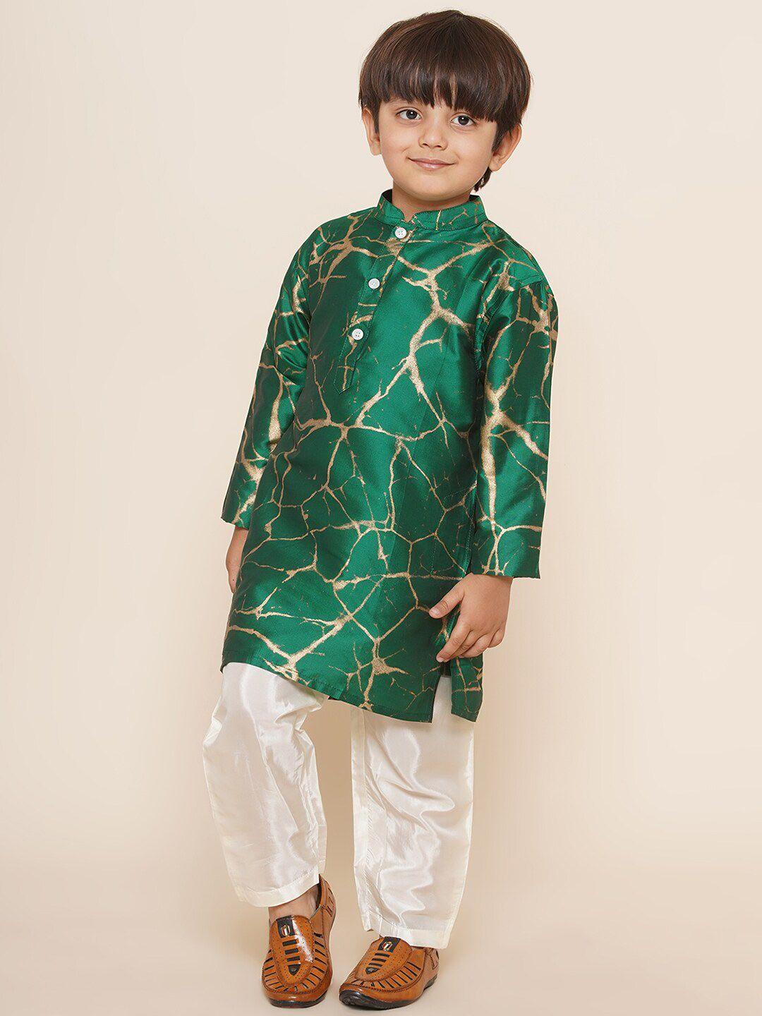 sethukrishna boys abstract printed regular kurta with pyjamas