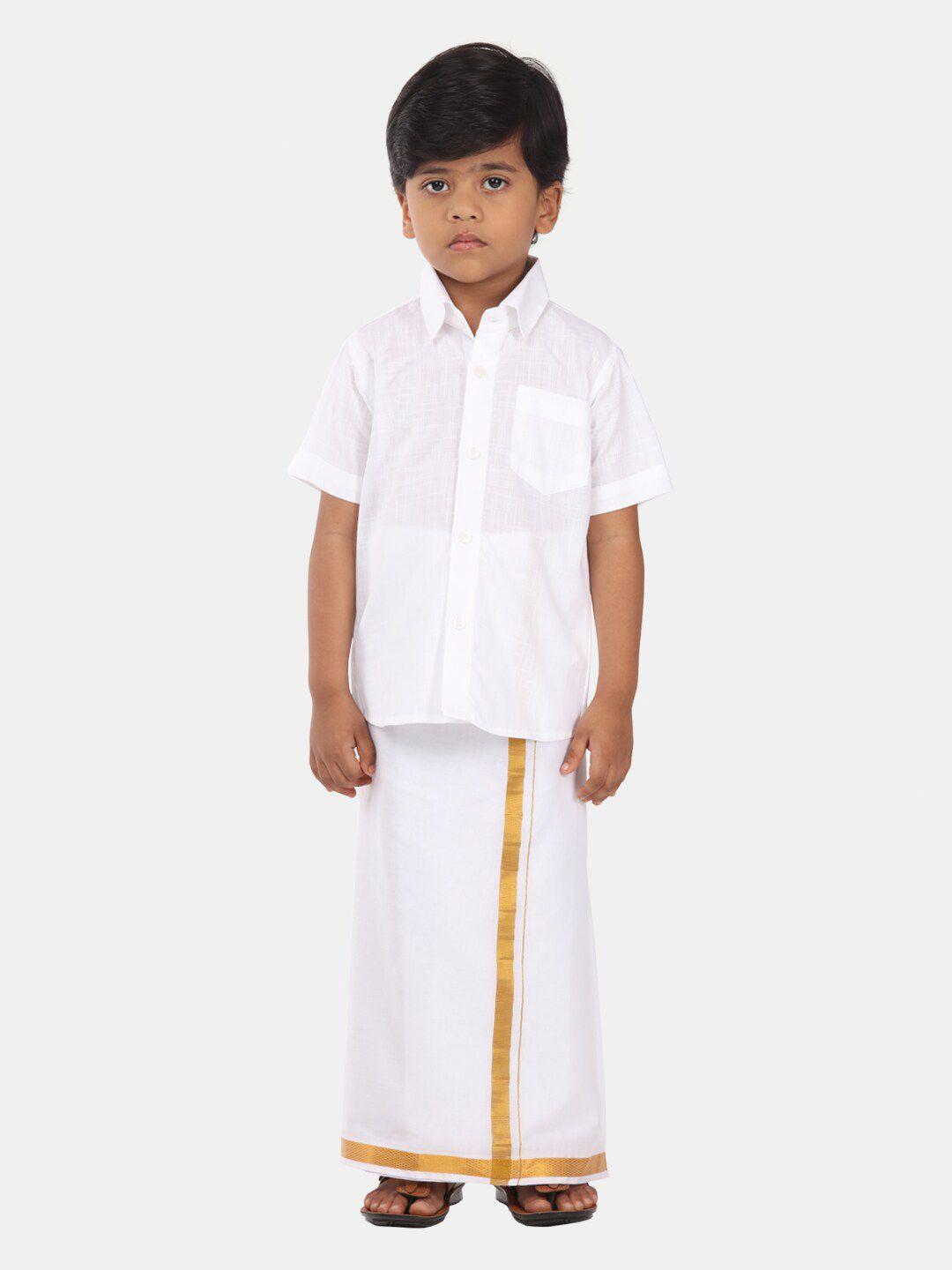 sethukrishna boys ethnic pure cotton shirt and veshti clothing set