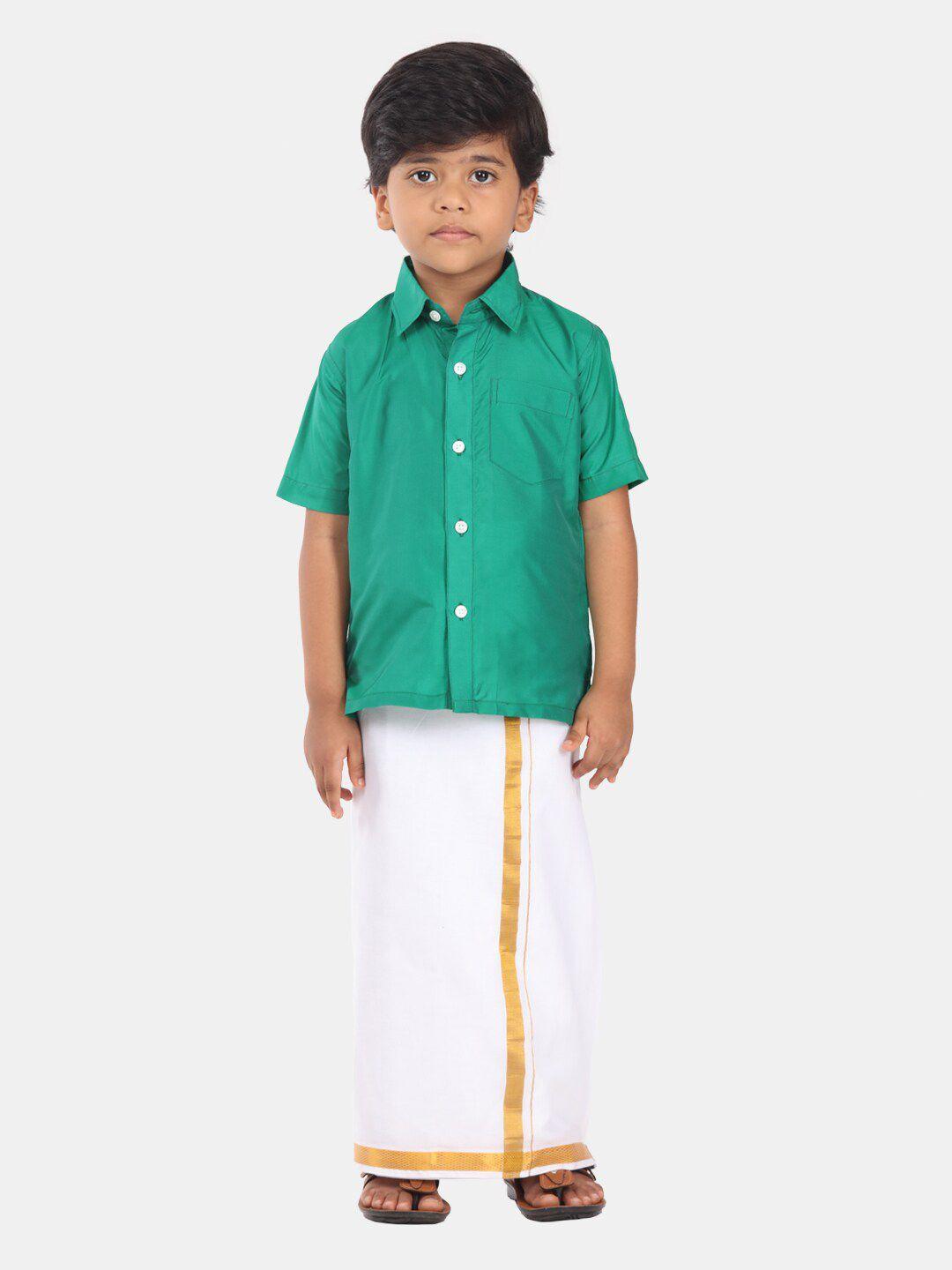 sethukrishna boys ethnic shirt and veshti clothing set