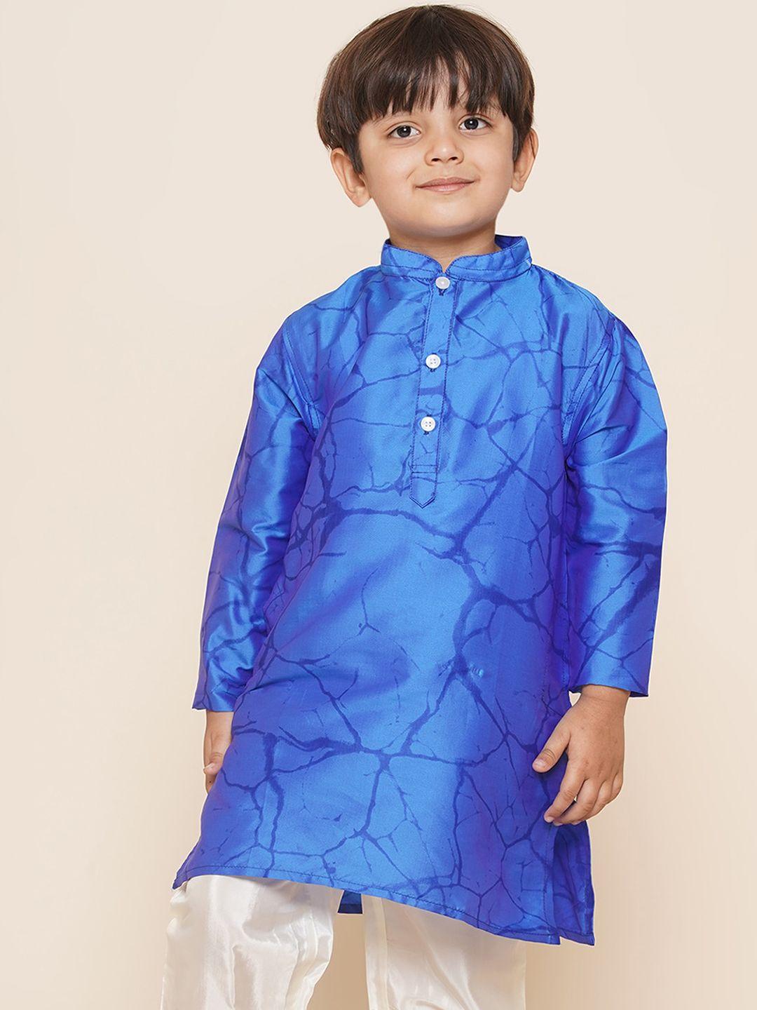 sethukrishna boys mandarin collar abstract printed kurta