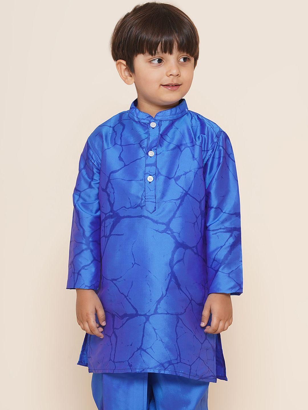 sethukrishna boys mandarin collar abstract printed kurta