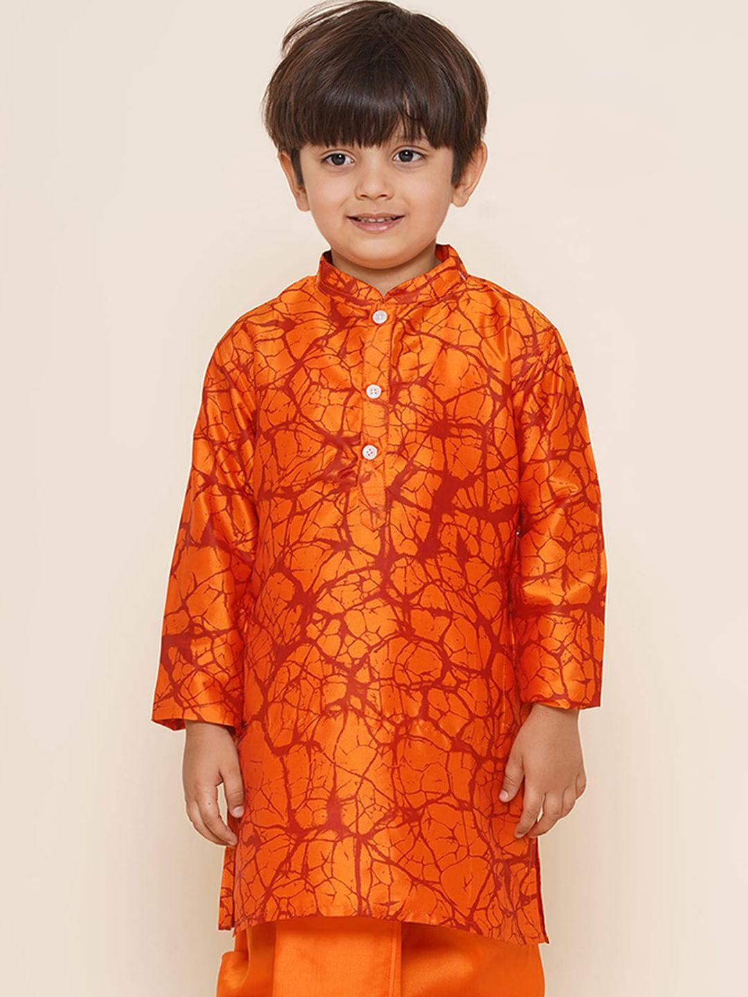 sethukrishna boys mandarin collar printed kurta