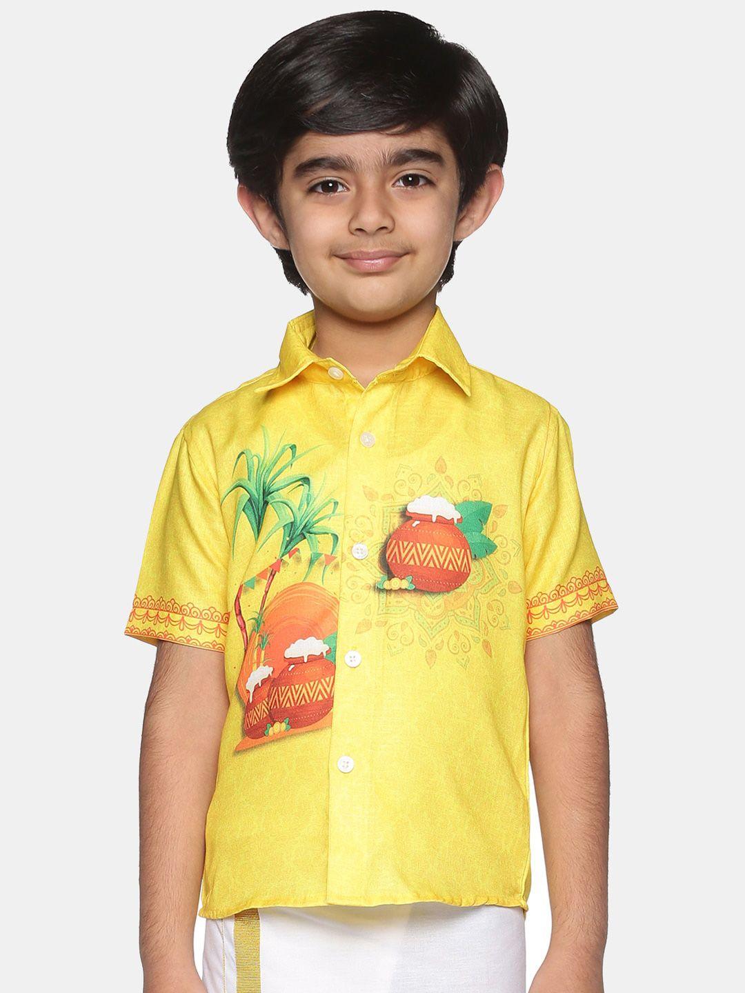 sethukrishna boys printed casual shirt