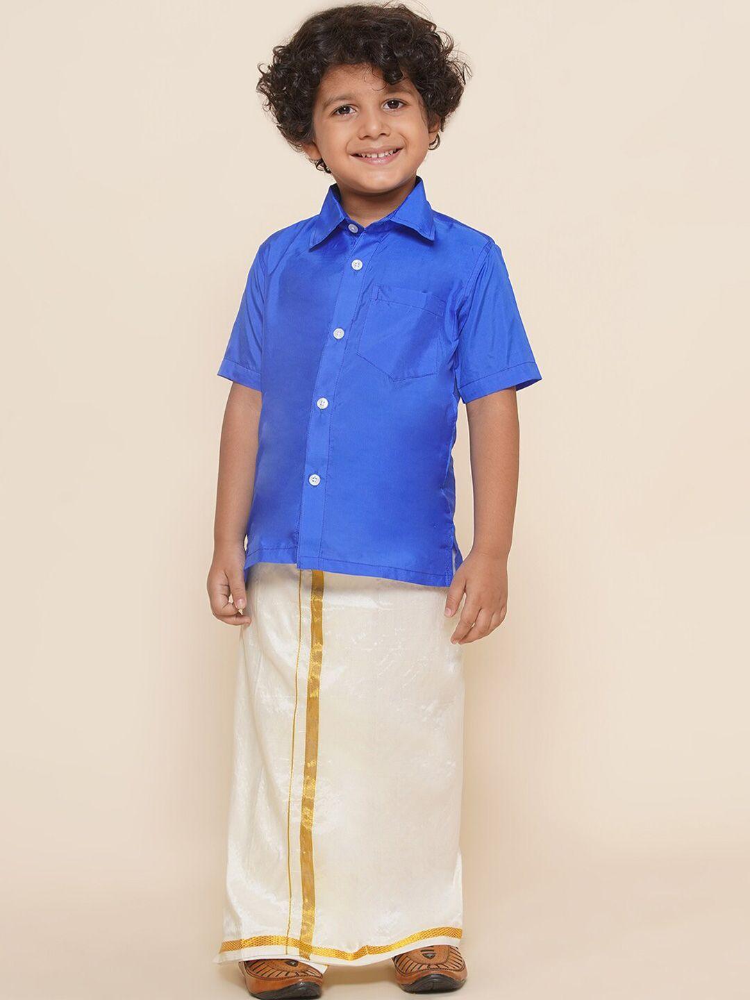 sethukrishna boys shirt collar shirt and veshti