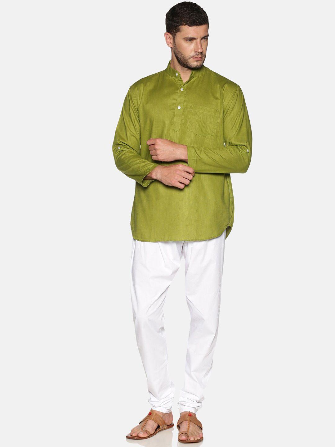 sethukrishna mandarin collar pure cotton kurta with pyjamas