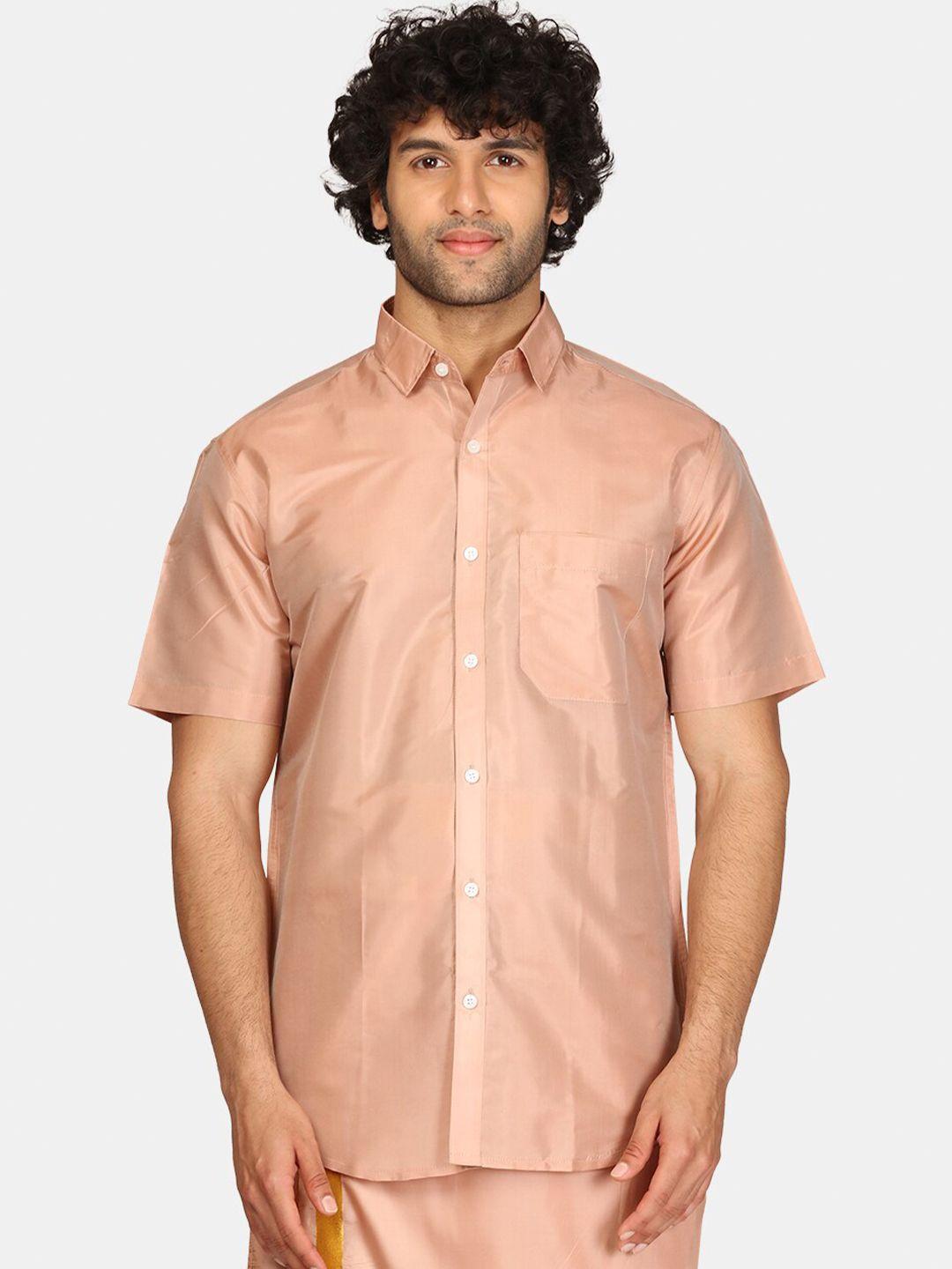 sethukrishna men bronze-toned classic party shirt