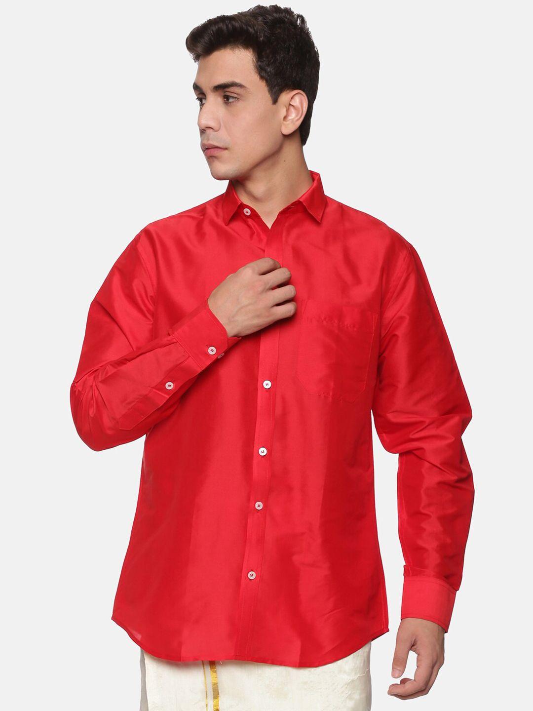 sethukrishna men red casual shirt