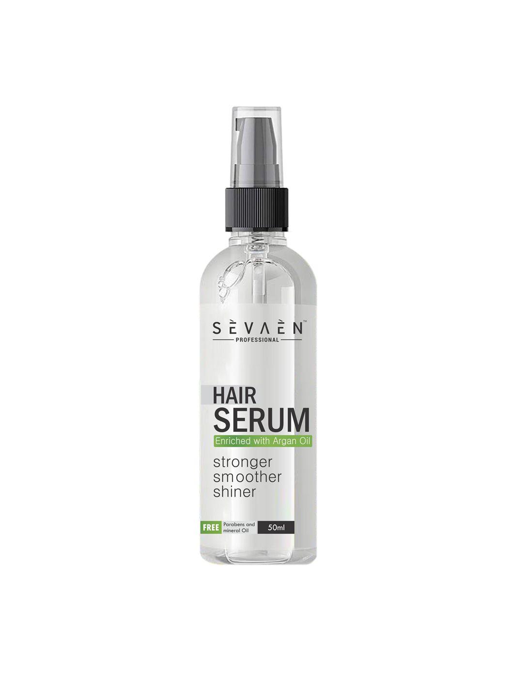 sevaen hair serum for silky & smooth hair with almond, argan oil & vitamin e - 50ml