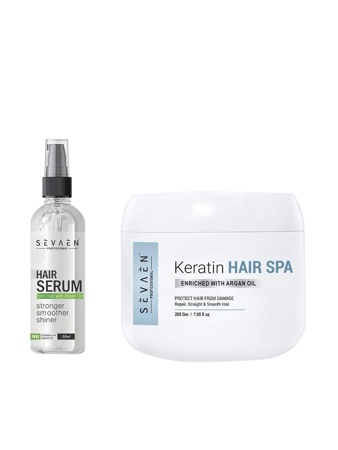 sevaen keratin hair spa cream and hair serum for strengthening & smoothing hair