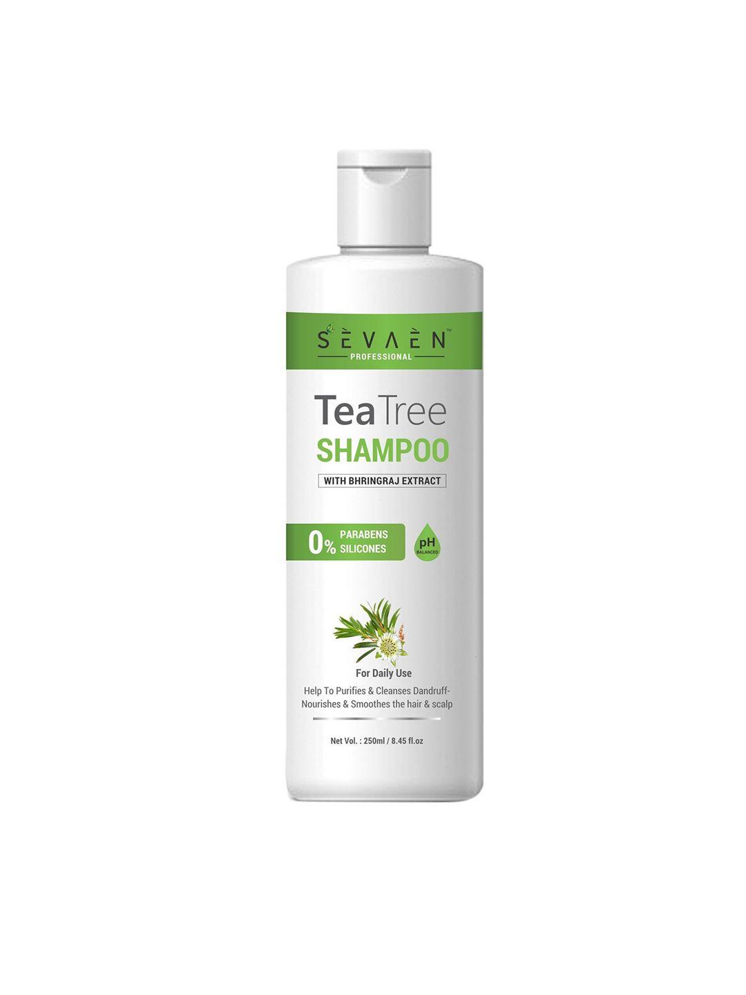 sevaen tea tree anti-dandruff shampoo with bhringraj - 250ml