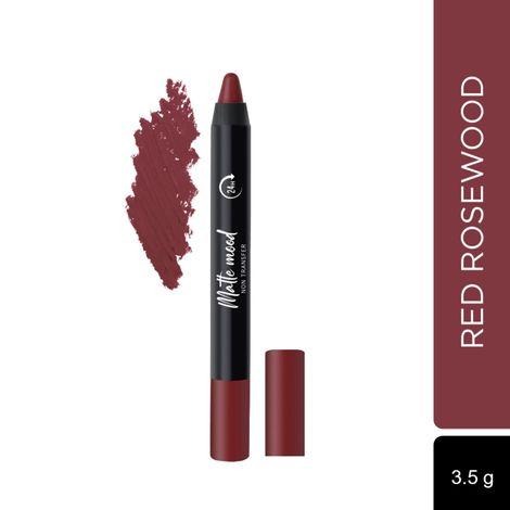 seven seas matte mood non transfer crayon lipstick 24hrs stay red rosewood 3.5g
