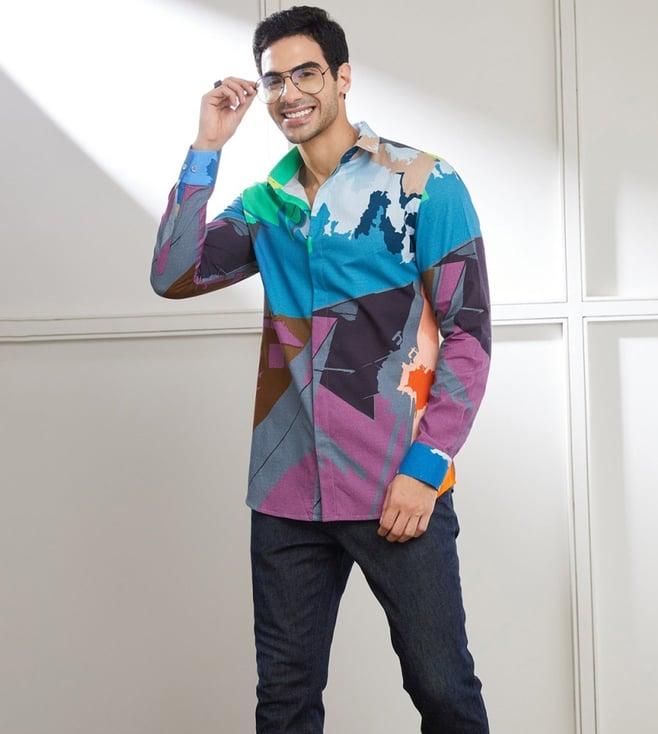 seven dc multi color abstract arch shirt