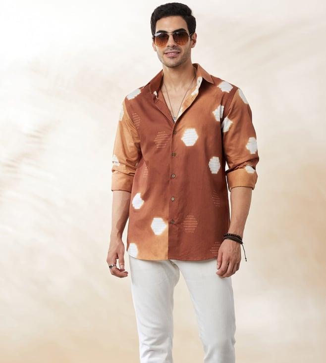 seven dc tan shibori prime shirt