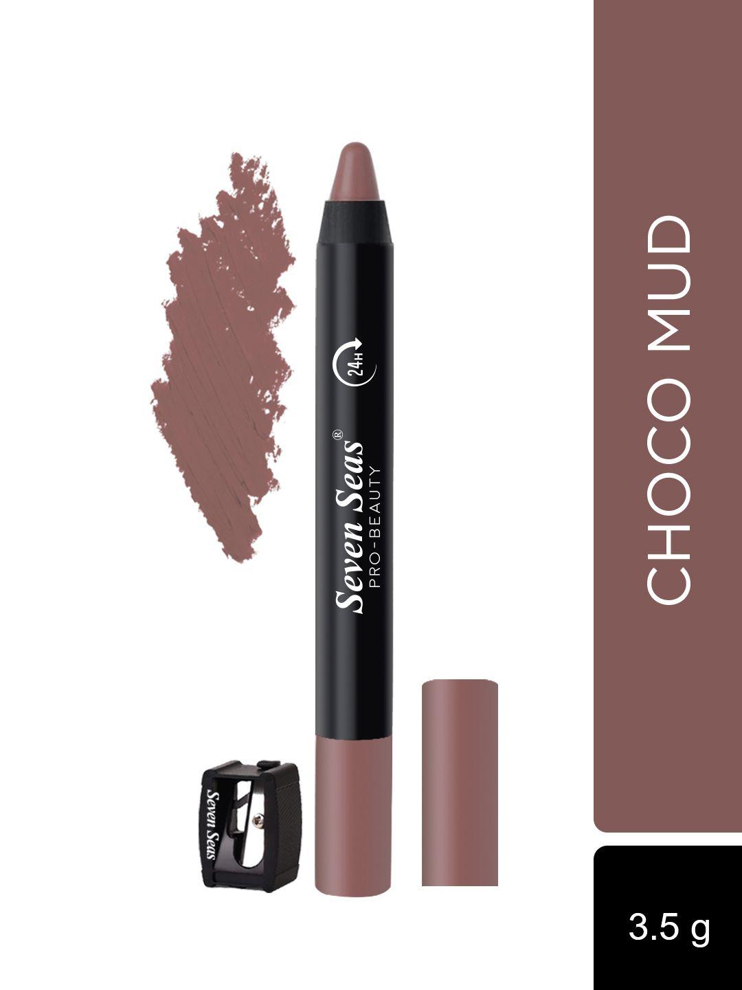 seven seas matte mood non transfer 24hrs stay crayon lipstick 3.5 g - choco mud 10