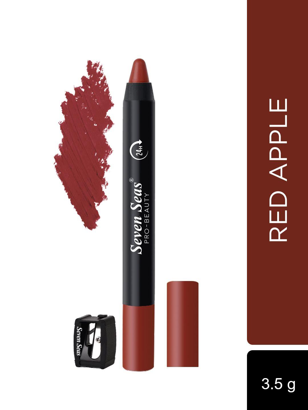 seven seas matte mood non transfer 24hrs stay crayon lipstick 3.5 g - red apple 01