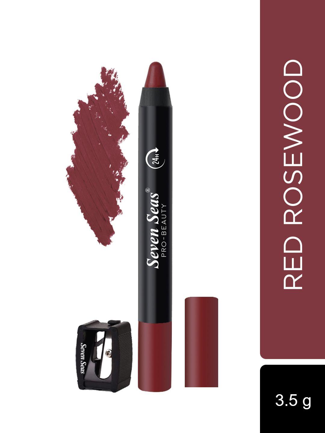 seven seas matte mood non transfer 24hrs stay crayon lipstick 3.5 g - red rosewood 04