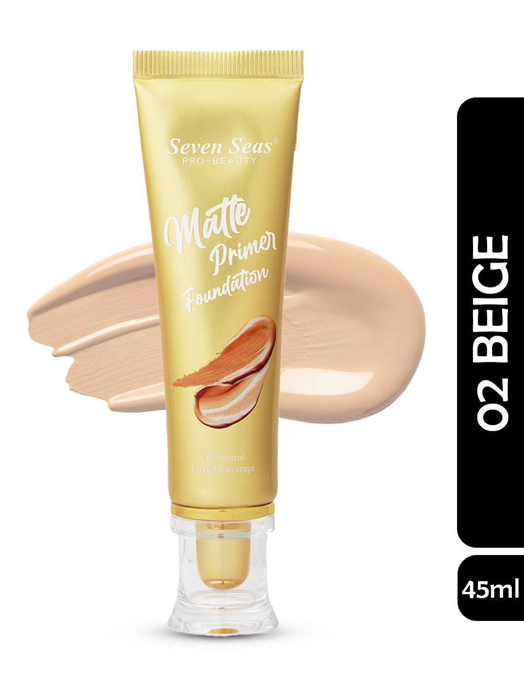 seven seas matte primer oil control & perfect coverage foundation 50gm - beige 02