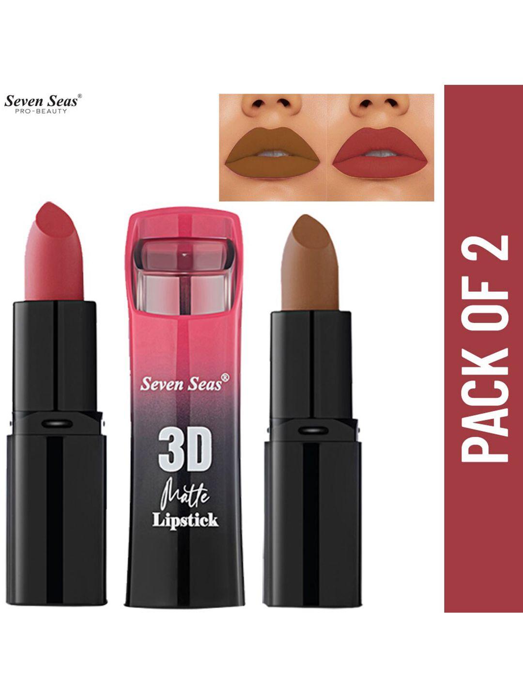 seven seas set of 2 3d matte lipstick - crown of thorns 1 304 & apple candy 314