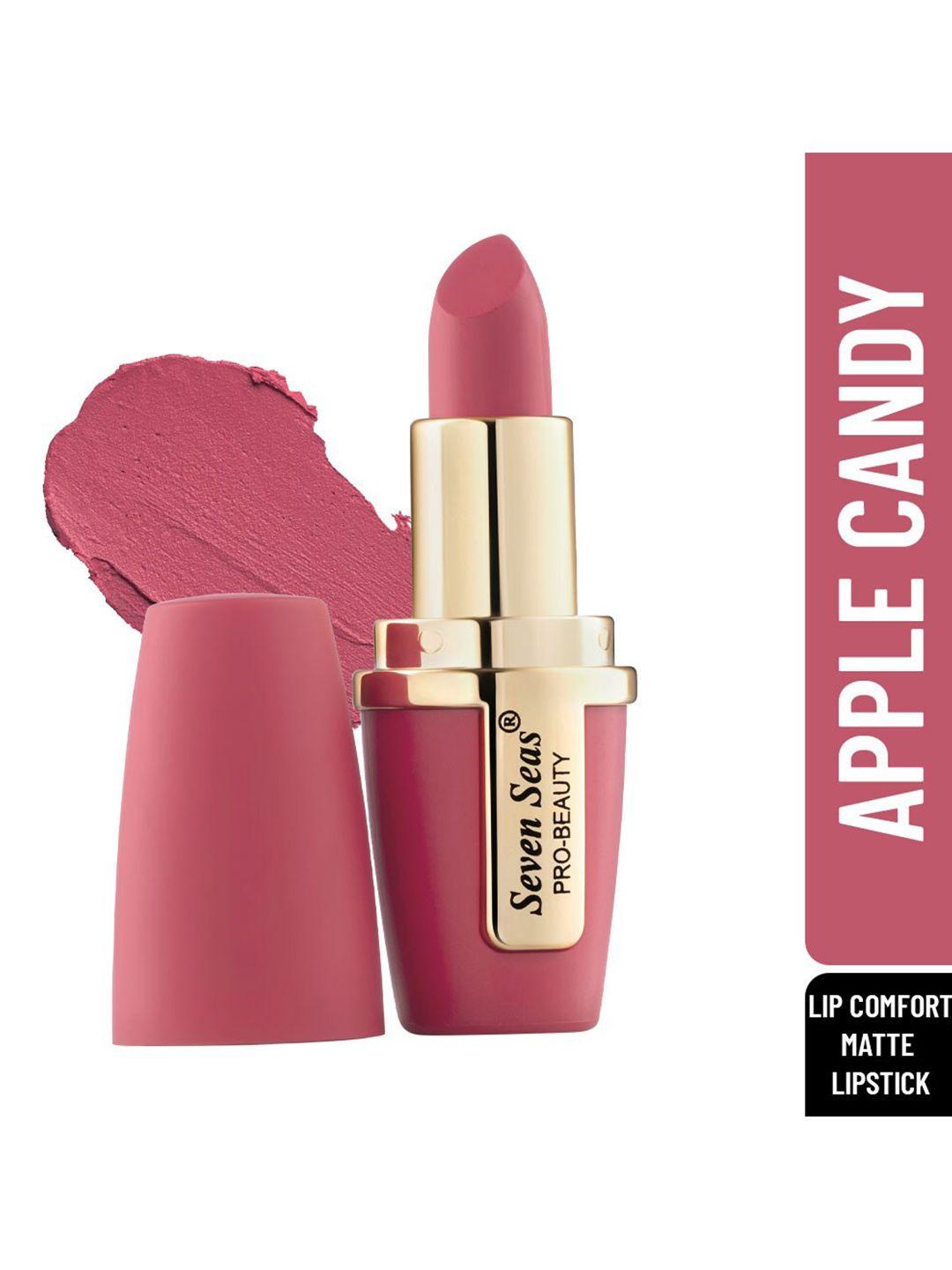 seven seas women peach lip comfort velvet matte lipstick-apple candy-1-4.2g