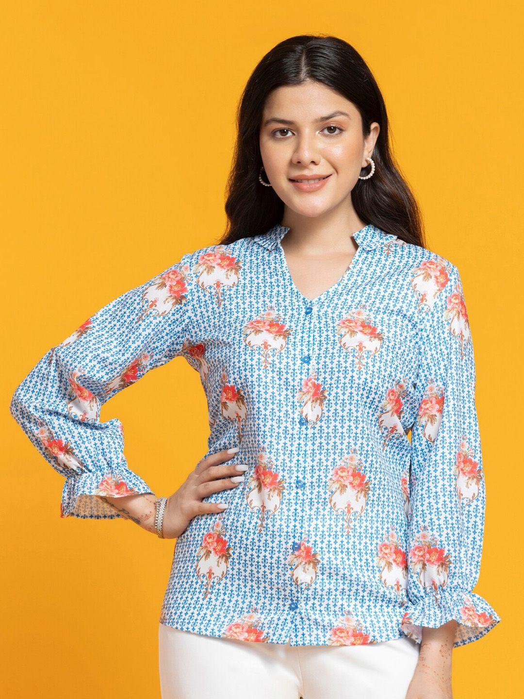sew you soon white floral print flutter sleeve cotton top
