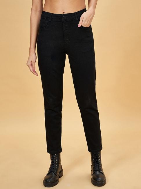 sf jeans by pantaloons black mid rise jeans