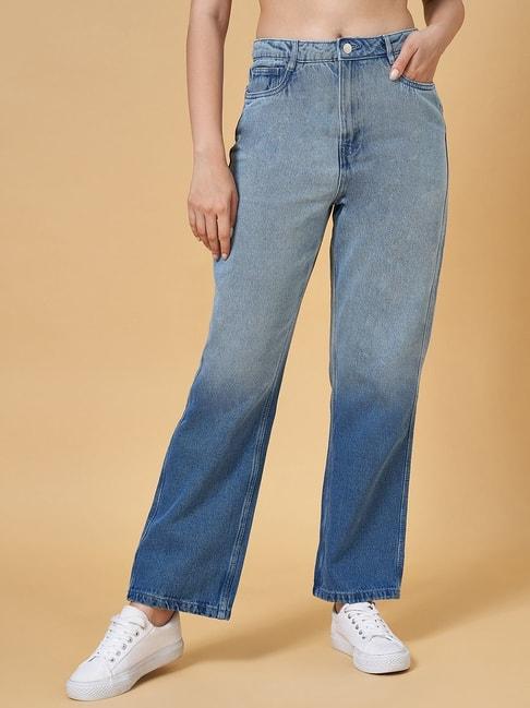 sf jeans by pantaloons blue cotton mid rise jeans
