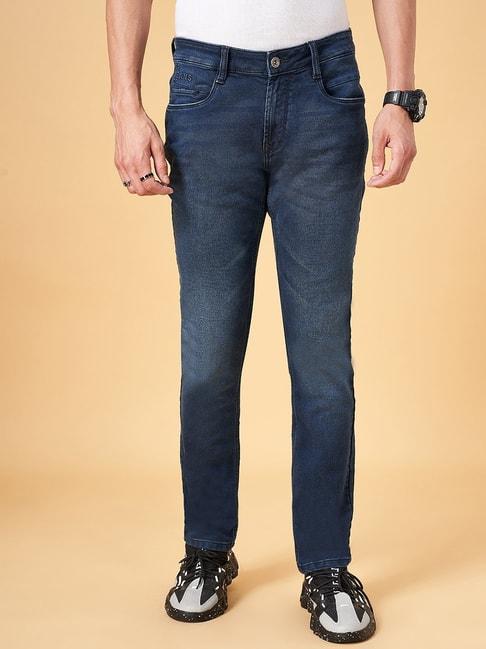 sf jeans by pantaloons blue cotton slim fit jeans