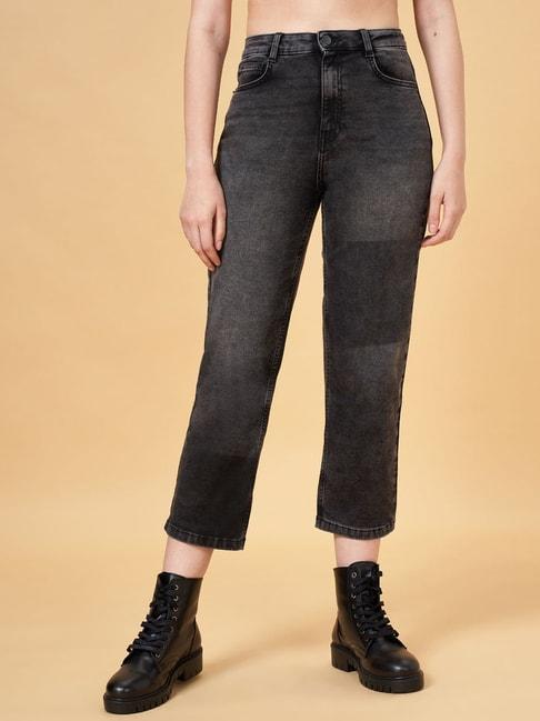 sf jeans by pantaloons charcoal grey high rise jeans