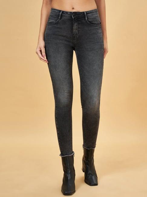 sf jeans by pantaloons grey mid rise jeans