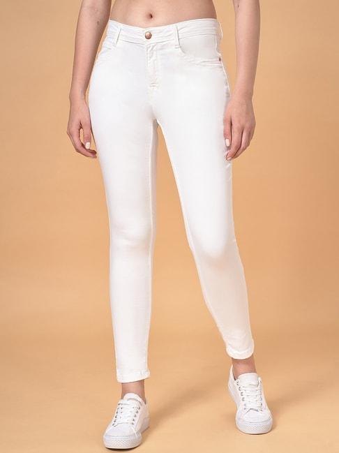 sf jeans by pantaloons white mid rise jeans