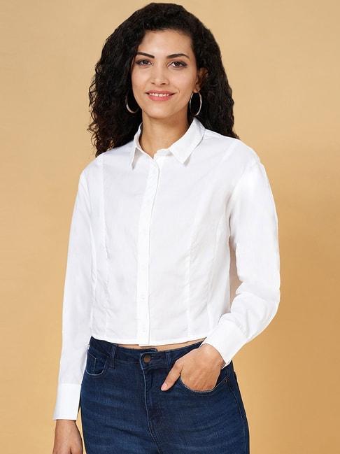 sf jeans by pantaloons white regular fit shirt