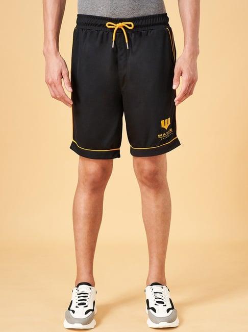 sf jeans by pantaloons black cotton slim fit shorts