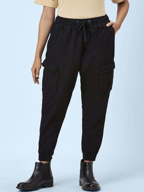 sf jeans by pantaloons black high rise pants