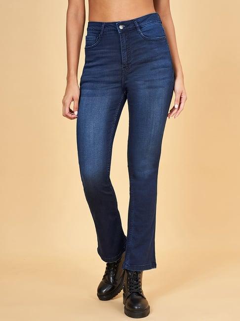 sf jeans by pantaloons blue high rise bootcut jeans