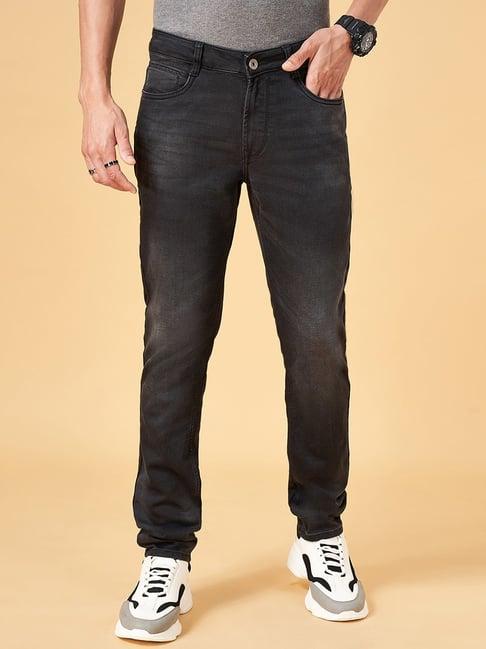 sf jeans by pantaloons charcoal cotton slim fit jeans