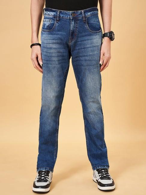 sf jeans by pantaloons dark blue slim fit jeans
