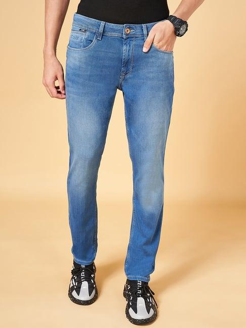 sf jeans by pantaloons medium blue slim fit jeans